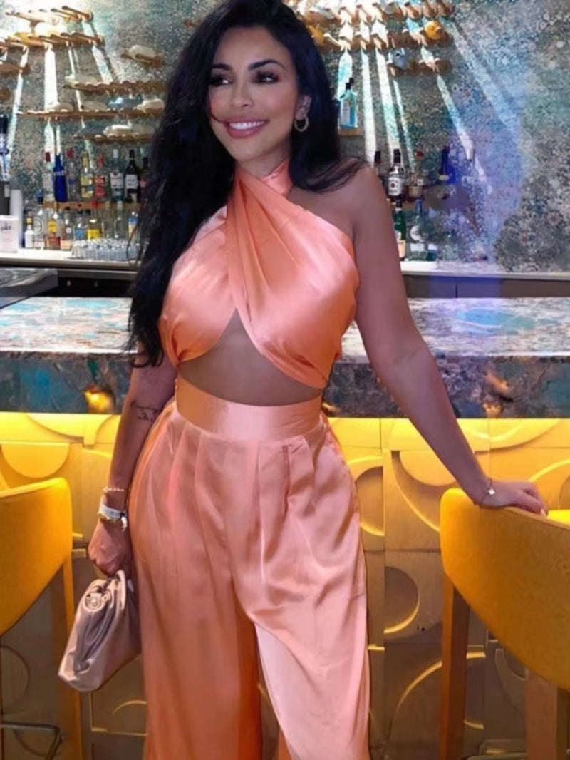 Chic and Sexy Women's Satin Bodycon Jumpsuit - Perfect for Summer Workouts and Fashion Forward Looks