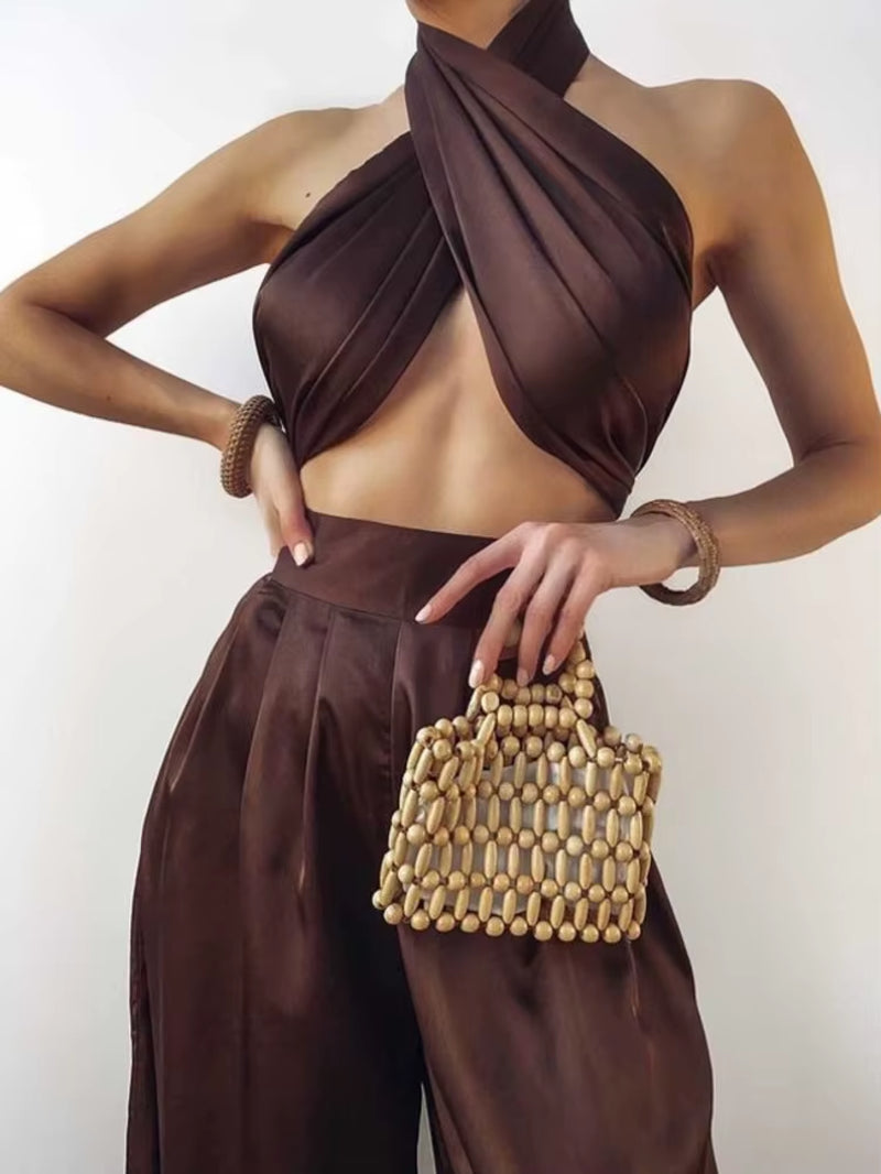 Chic and Sexy Women's Satin Bodycon Jumpsuit - Perfect for Summer Workouts and Fashion Forward Looks