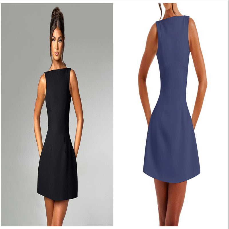 Elevate Your Summer Style with Our Sexy Slim-Fitting Backless Sleeveless Dress
