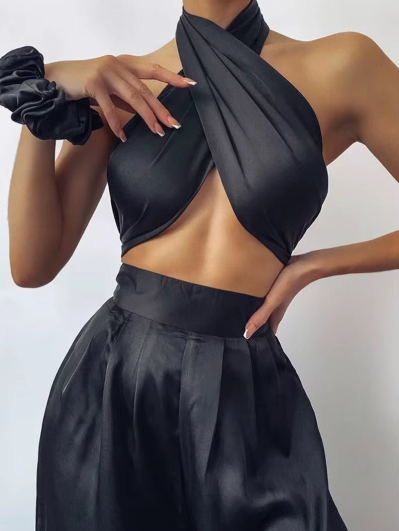 Chic and Sexy Women's Satin Bodycon Jumpsuit - Perfect for Summer Workouts and Fashion Forward Looks