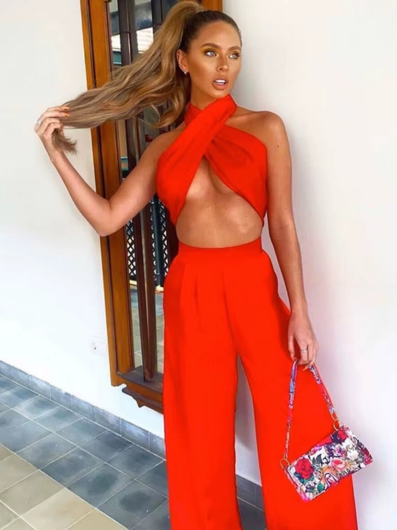 Chic and Sexy Women's Satin Bodycon Jumpsuit - Perfect for Summer Workouts and Fashion Forward Looks