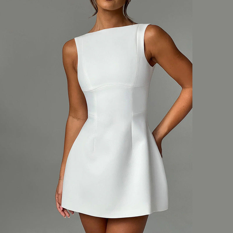 Elevate Your Summer Style with Our Sexy Slim-Fitting Backless Sleeveless Dress