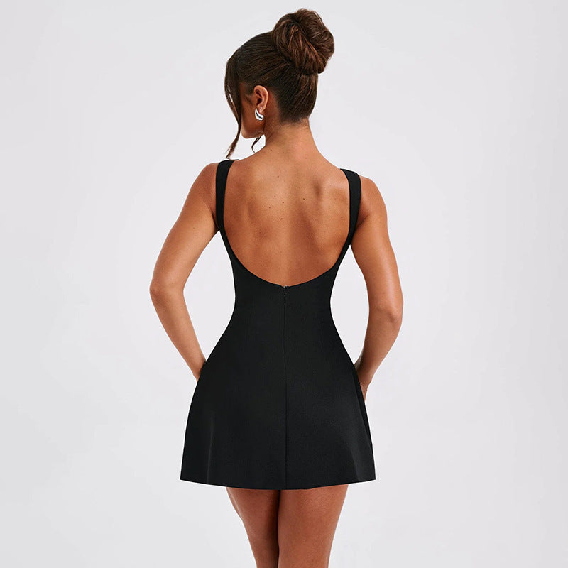Elevate Your Summer Style with Our Sexy Slim-Fitting Backless Sleeveless Dress