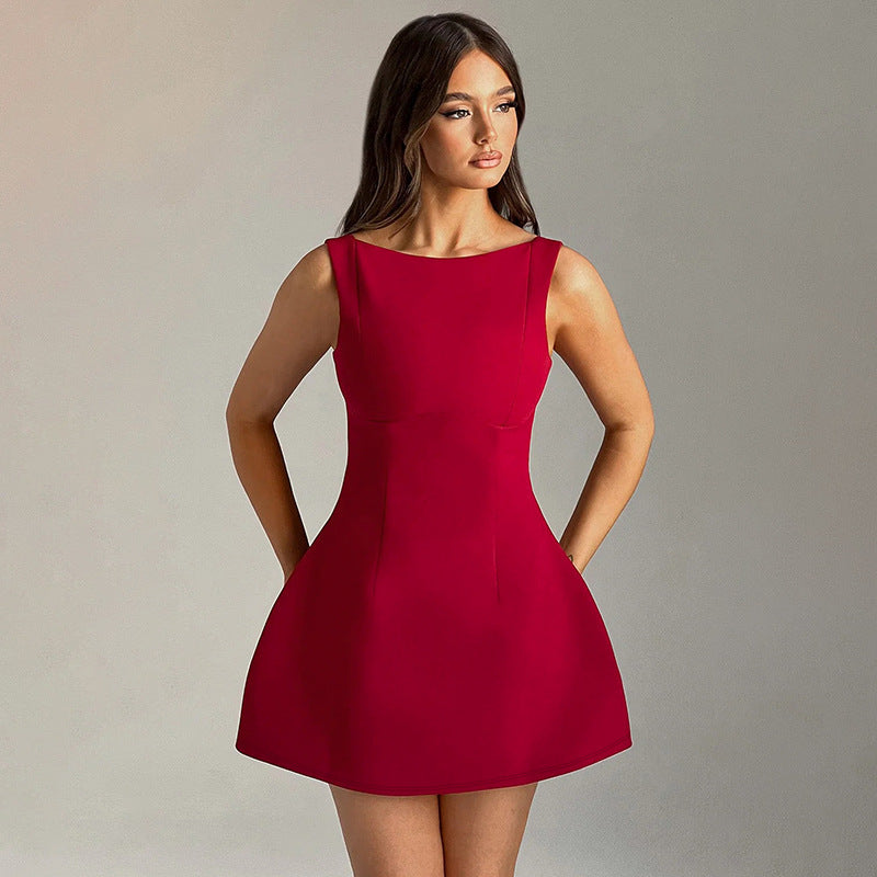 Elevate Your Summer Style with Our Sexy Slim-Fitting Backless Sleeveless Dress